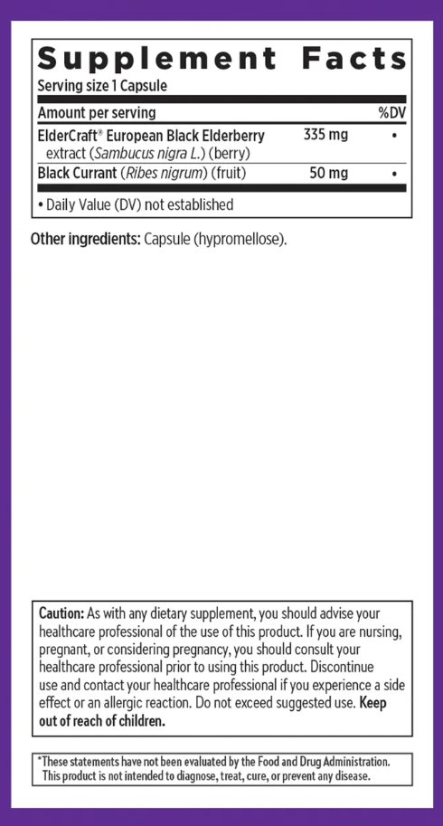 New Chapter Elderberry Force Ingredients