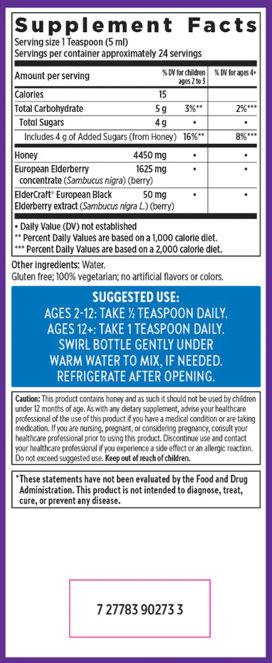 New Chapter Elderberry Syrup + Honey Ingredients