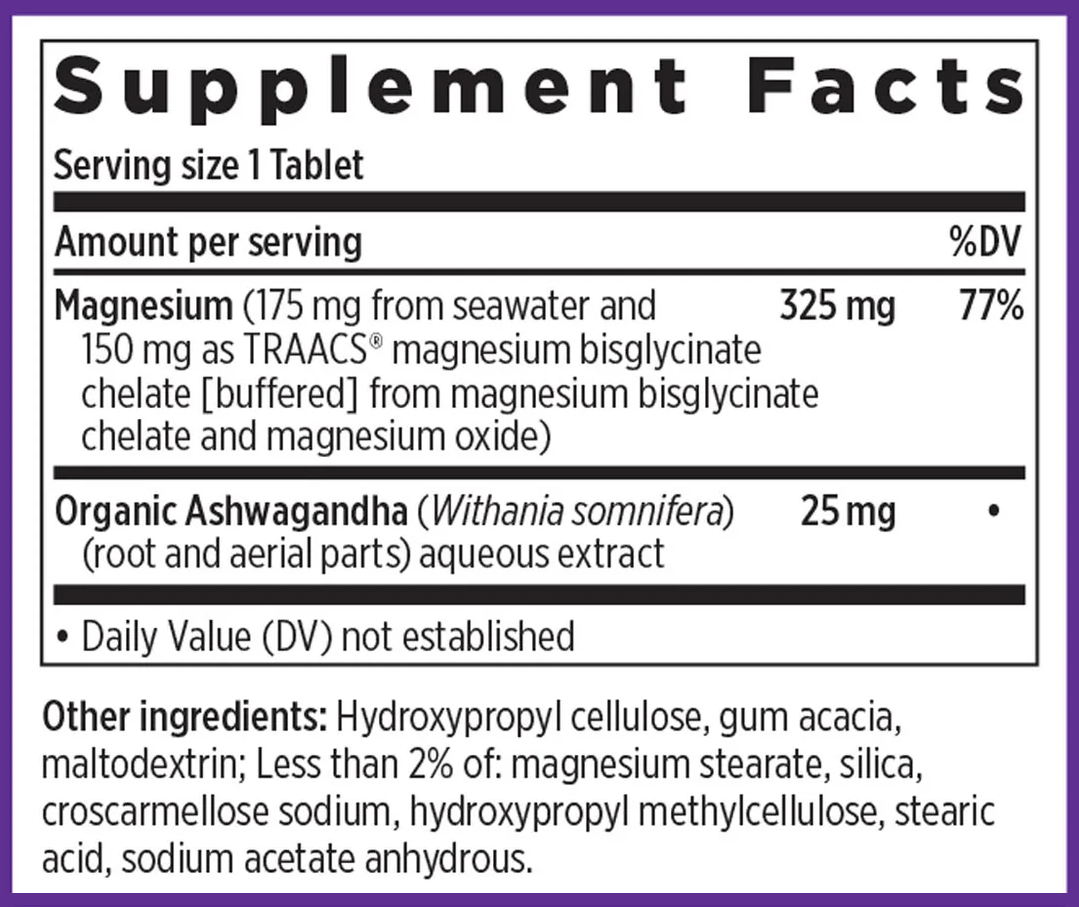 New Chapter Magnesium + Ashwagandha Ingredients