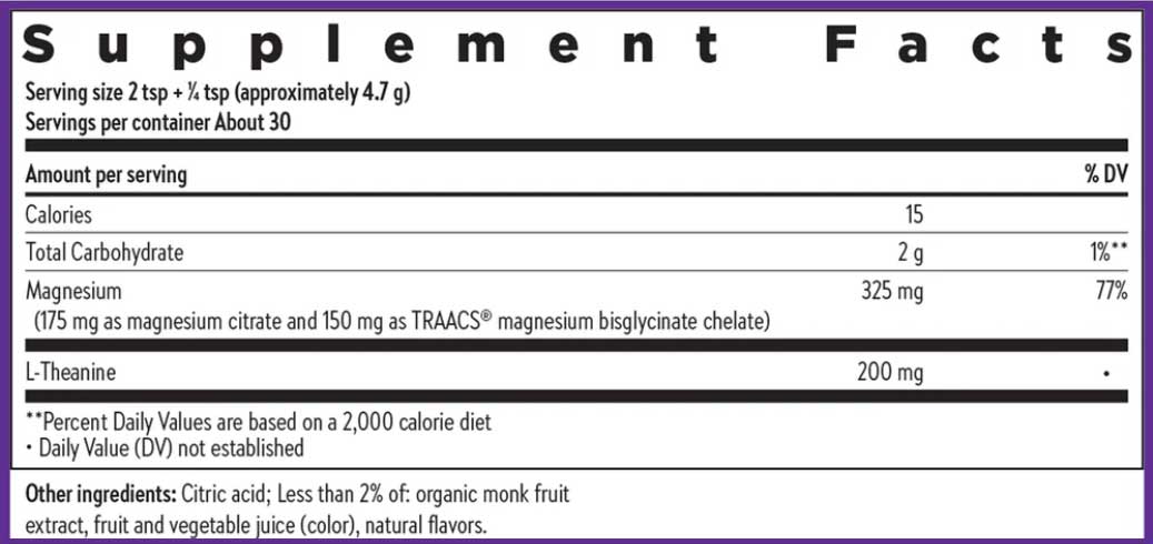 New Chapter Magnesium + L-Theanine Ingredients