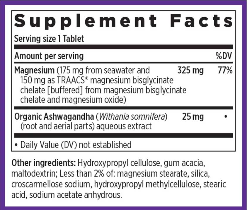New Chapter Magnesium + Ashwagandha Ingredients