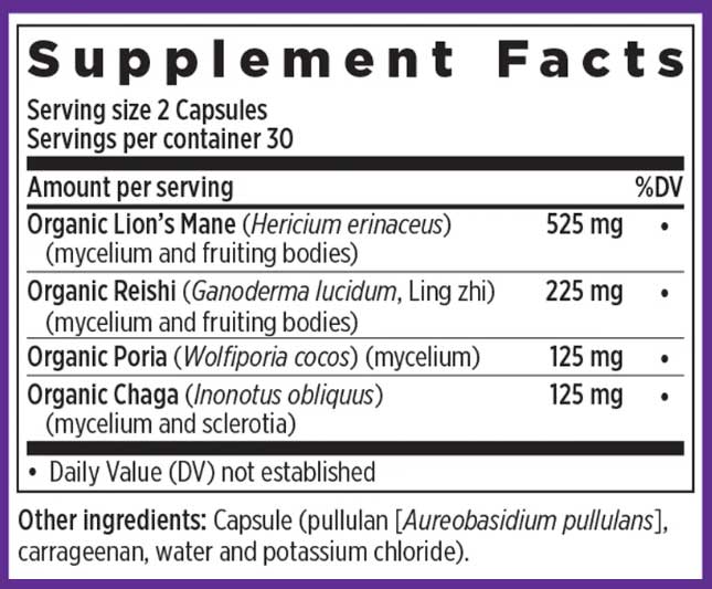 New Chapter Mind Force Lion’s Mane Mushroom Blend Ingredients