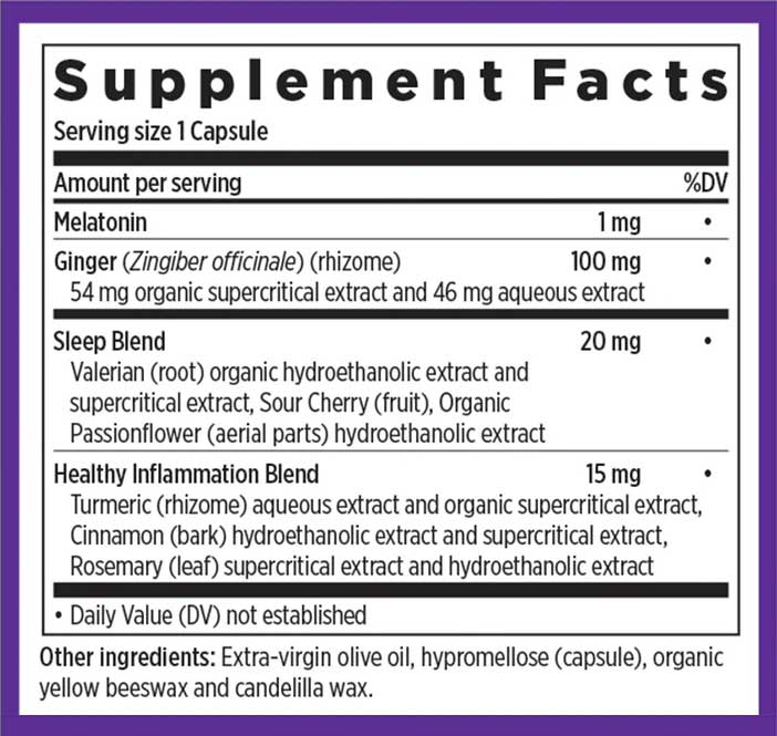 New Chapter Restful Sleep and Pain Relief Ingredients