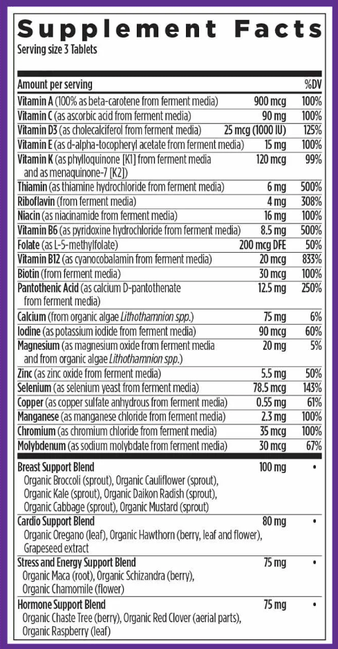 New Chapter Women’s Advanced Multi 40+ Ingredients