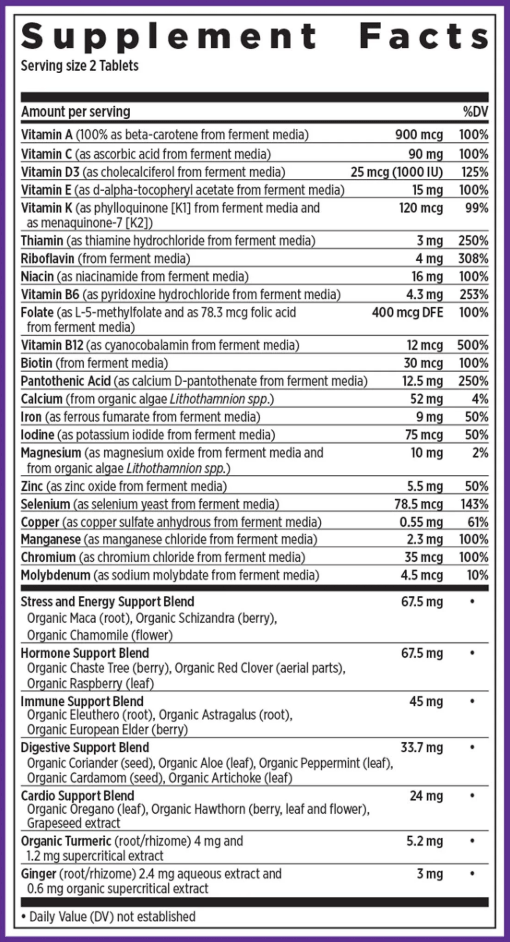 New Chapter Women's Advanced Multi (Every Woman Multivitamin) Ingredients