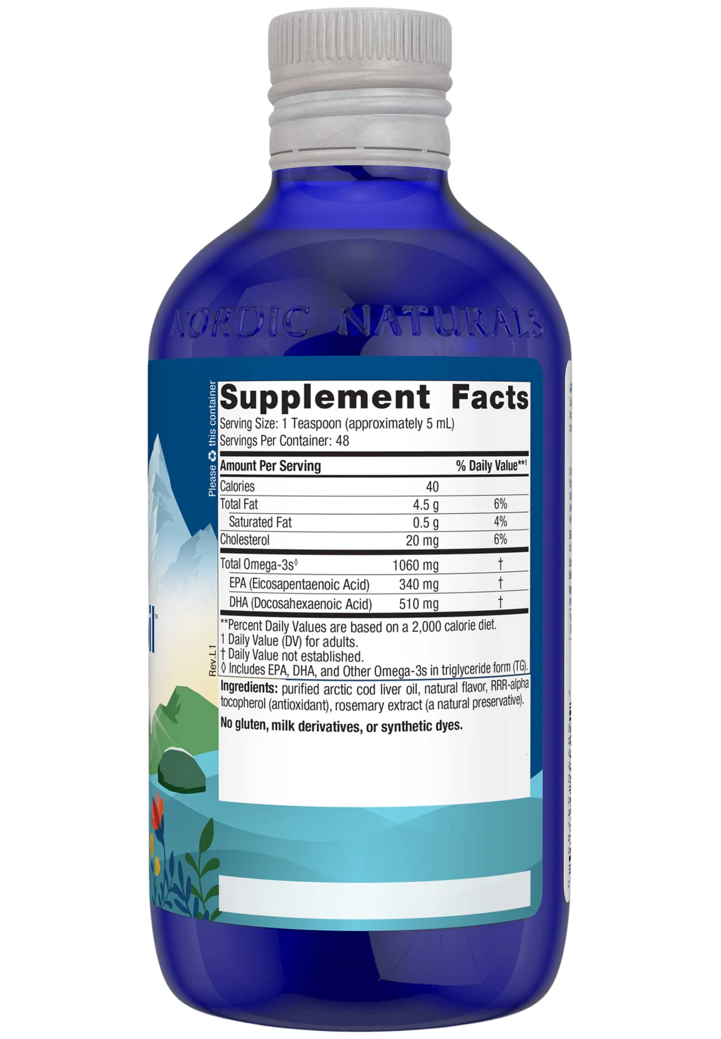 Nordic Naturals Arctic Cod Liver Oil Ingredients