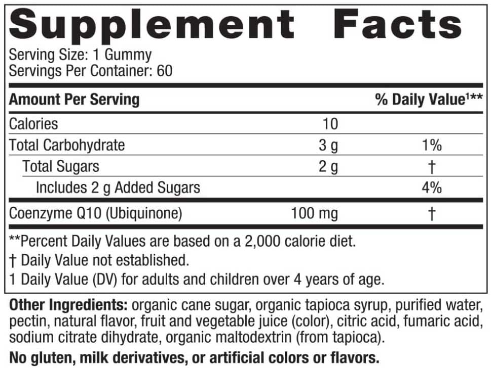 Nordic Naturals CoQ10 Gummies Ingredients