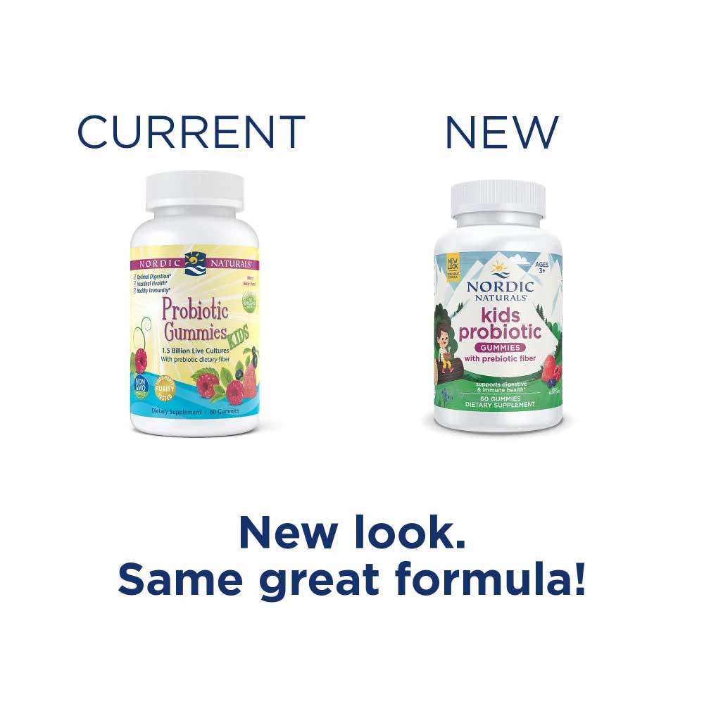Nordic Naturals Kids Probiotic Gummies with Prebiotic Fiber New Look