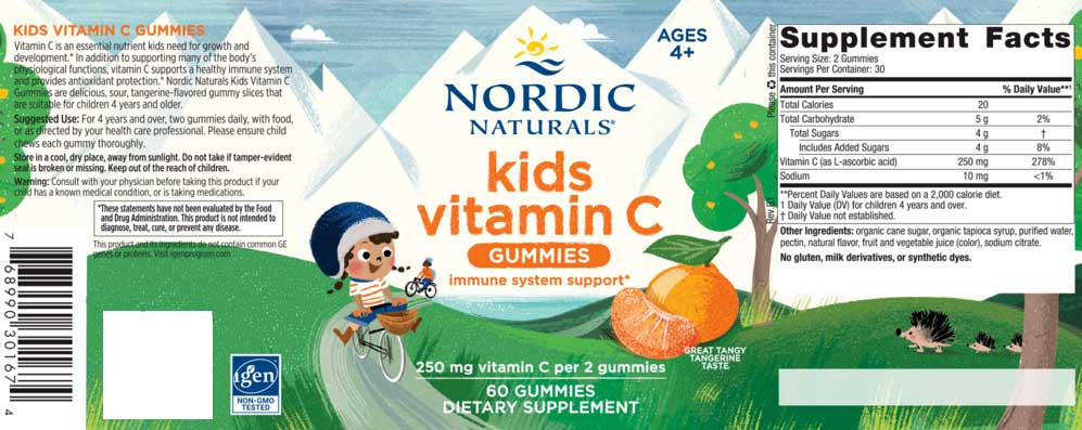 Nordic Naturals Kids Vitamin C Gummies Label