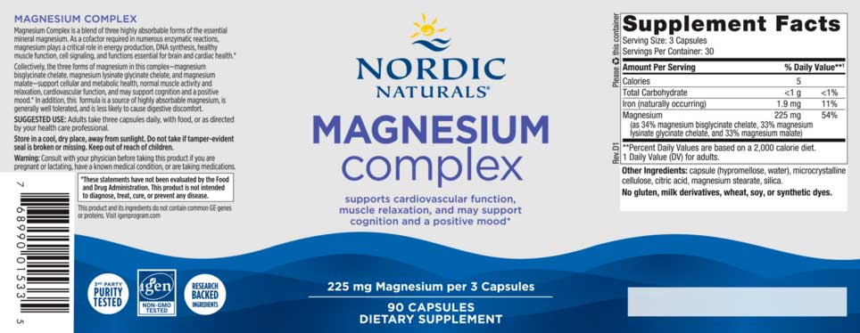 Nordic Naturals Magnesium Complex Label