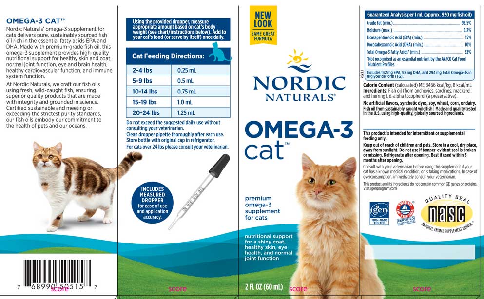 Nordic Naturals Omega-3 Cat Label
