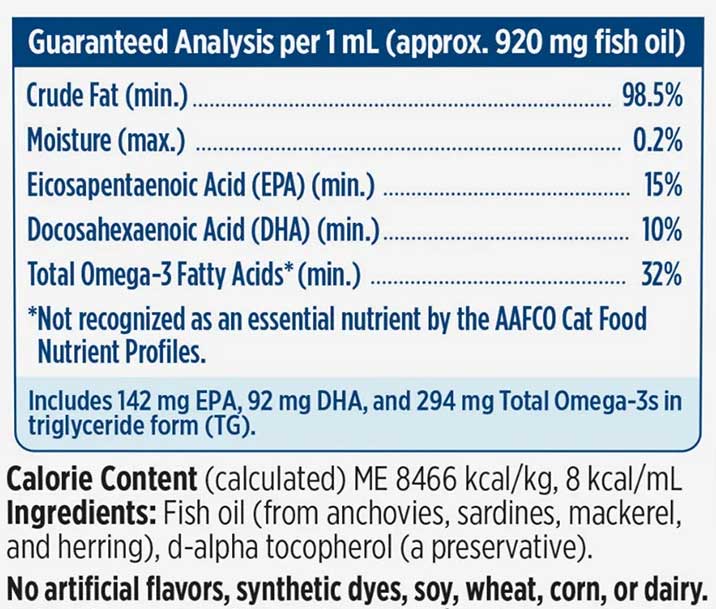 Nordic Naturals Omega-3 Cat Ingredients