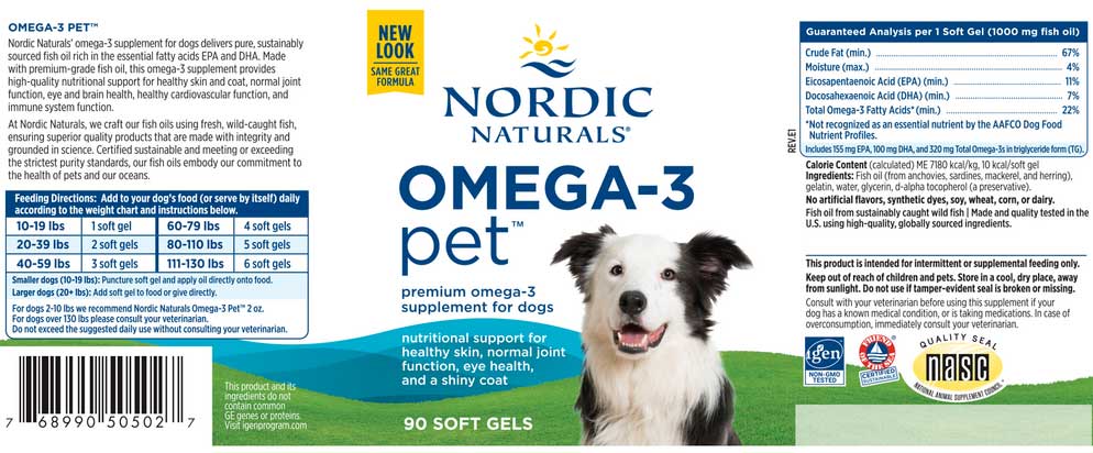 Nordic Naturals Omega-3 Pet Label