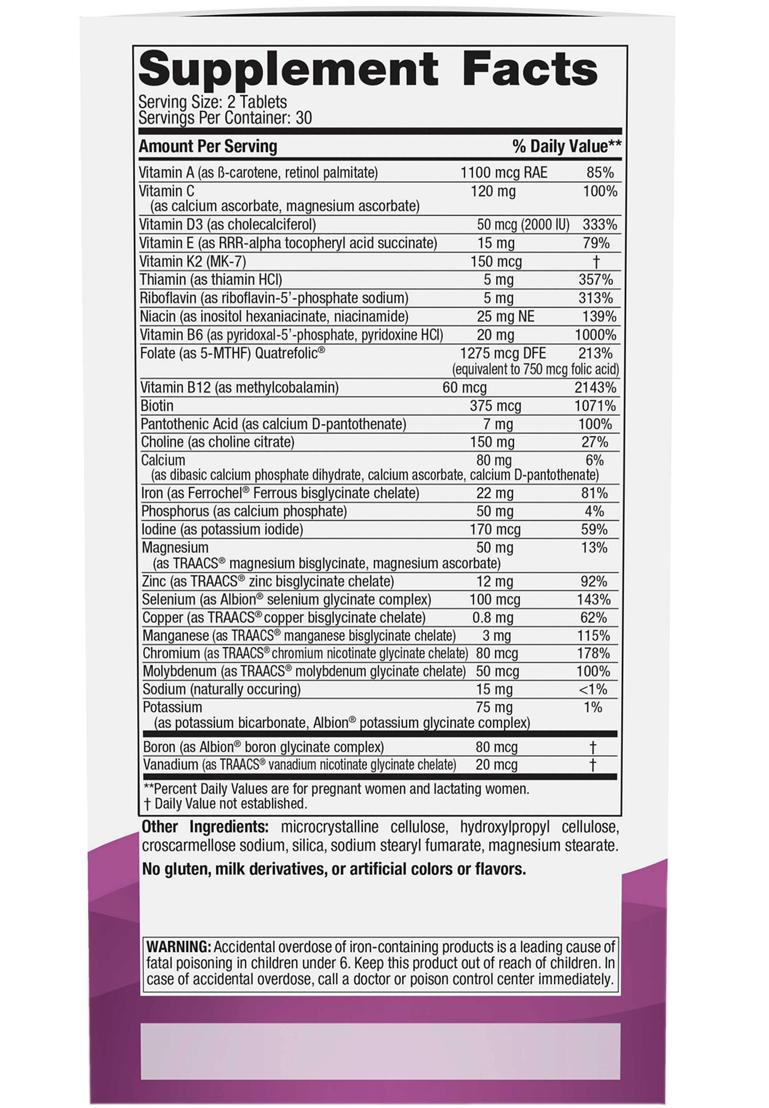 Nordic Naturals Prenatal Multivitamin Ingredients
