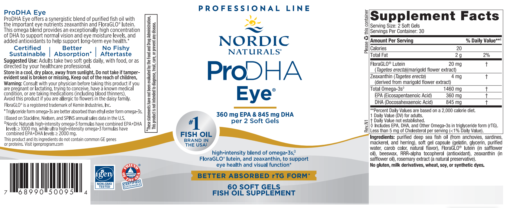 Nordic Naturals ProDHA Eye Label