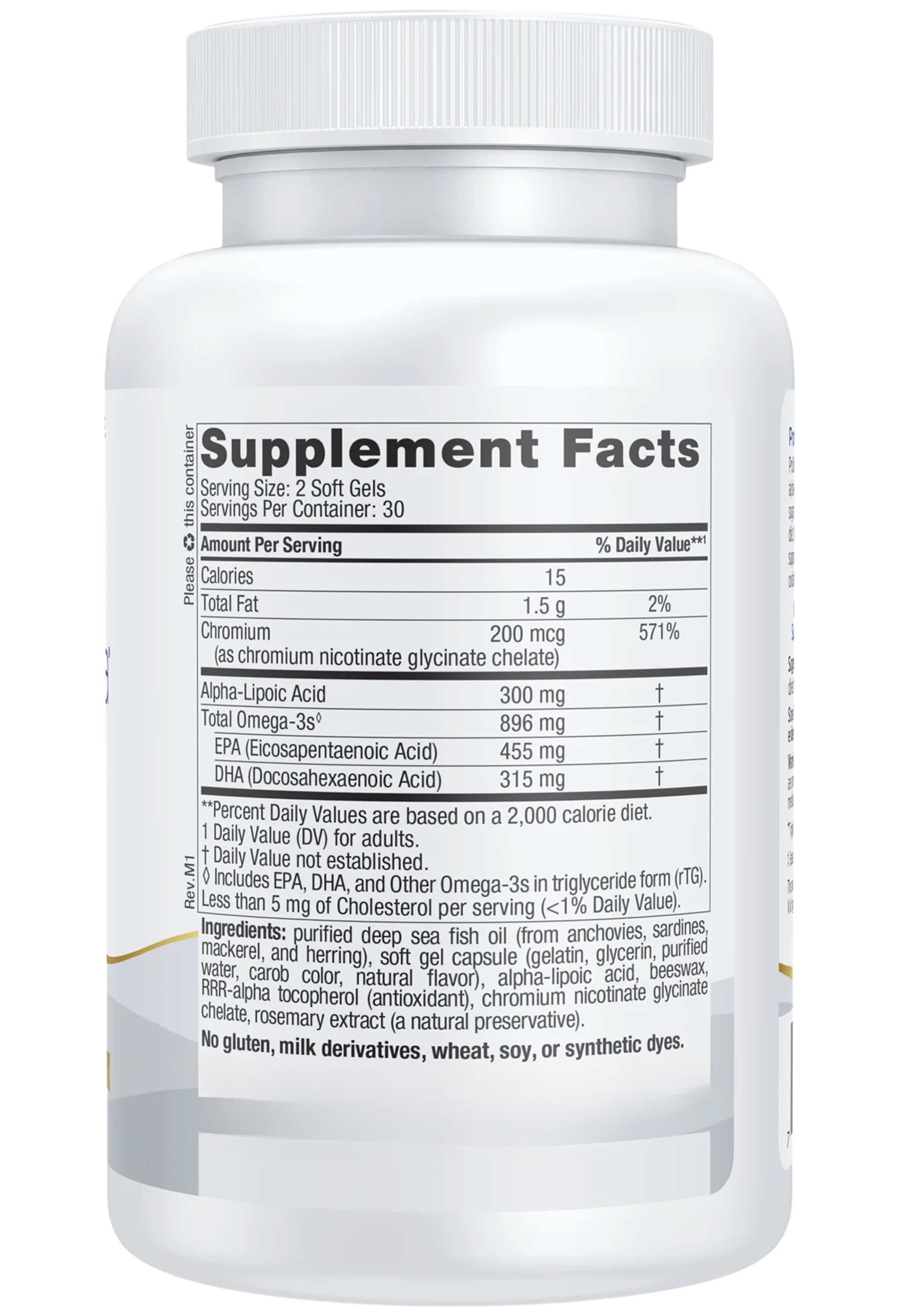 Nordic Naturals ProOmega Blood Sugar Ingredients