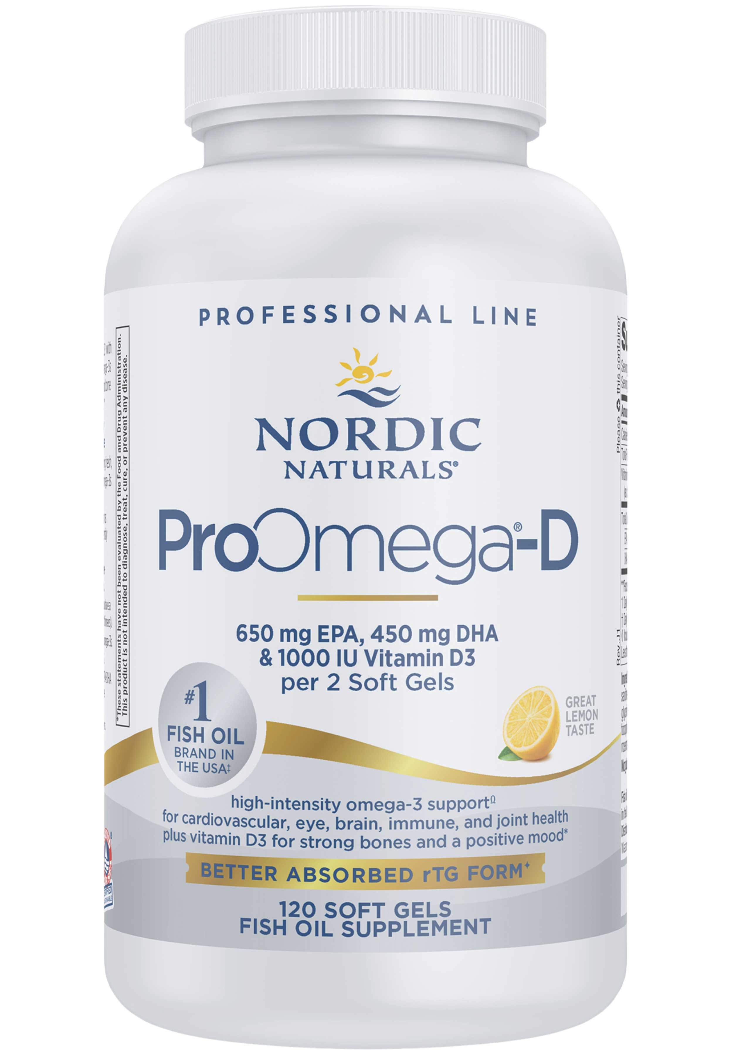 Nordic Naturals ProOmega-D Lemon 1000 mg