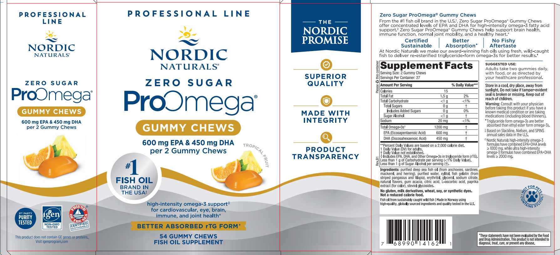 Nordic Naturals ProOmega Gummy Chews Label