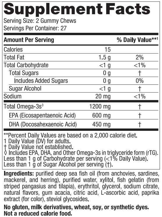 Nordic Naturals ProOmega Gummy Chews Ingredients