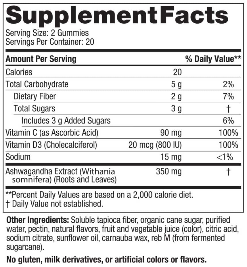 Nordic Naturals Stress Relief Gummies Ingredients