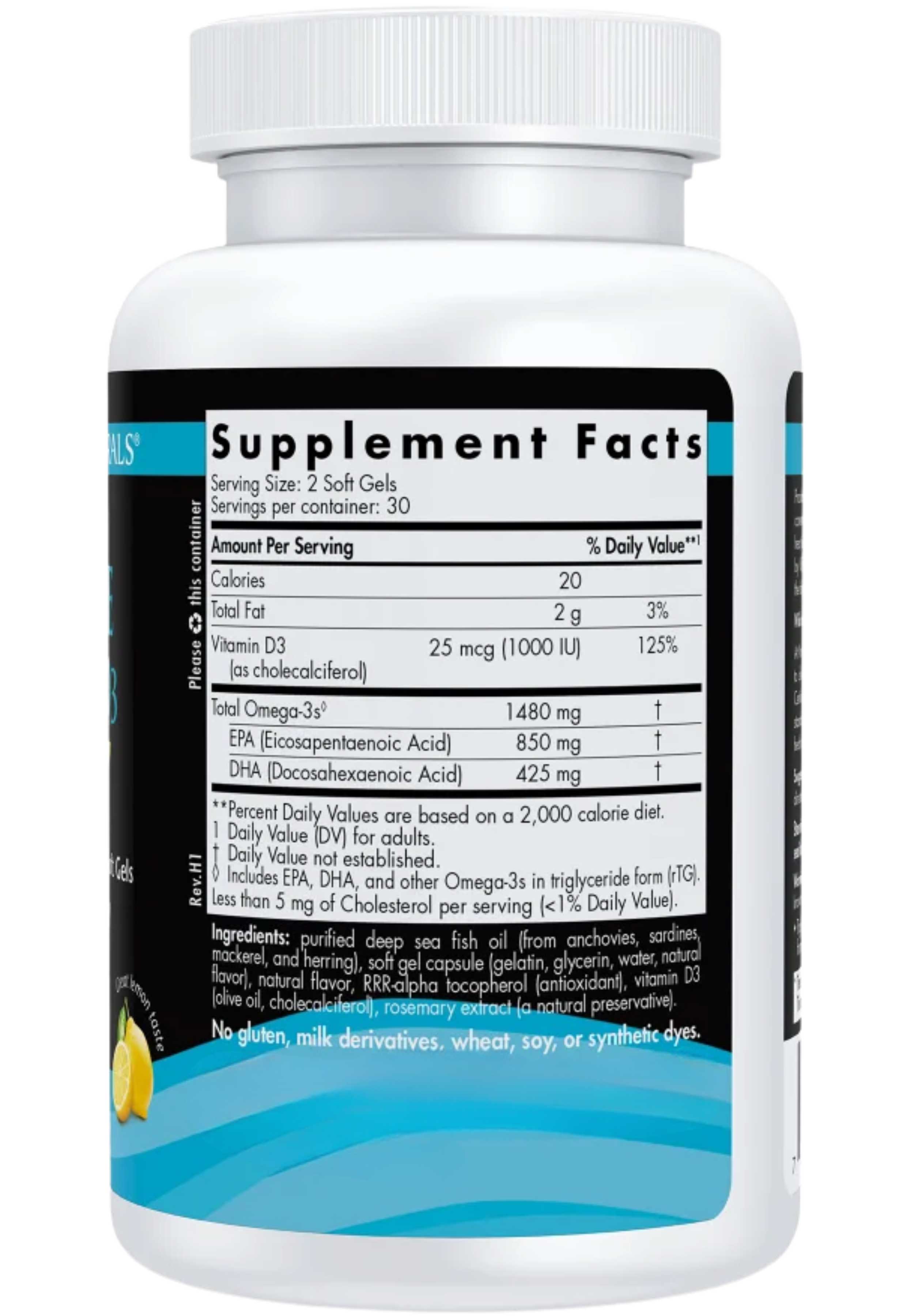 Nordic Naturals Ultimate Omega D3 Sport Ingredients