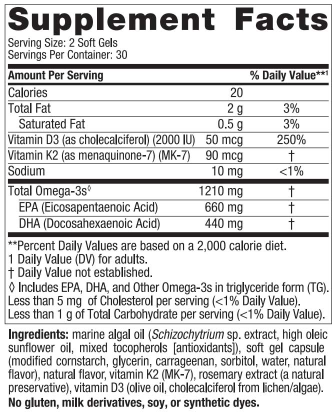 Nordic Naturals Ultimate Omega with D3+K2 Ingredients