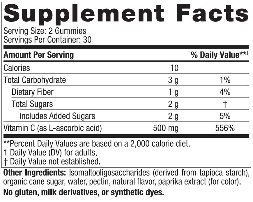 Nordic Naturals Vitamin C Extra Strength Gummies Ingredients
