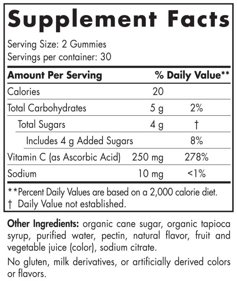 Nordic Naturals Vitamin C Gummies Ingredients