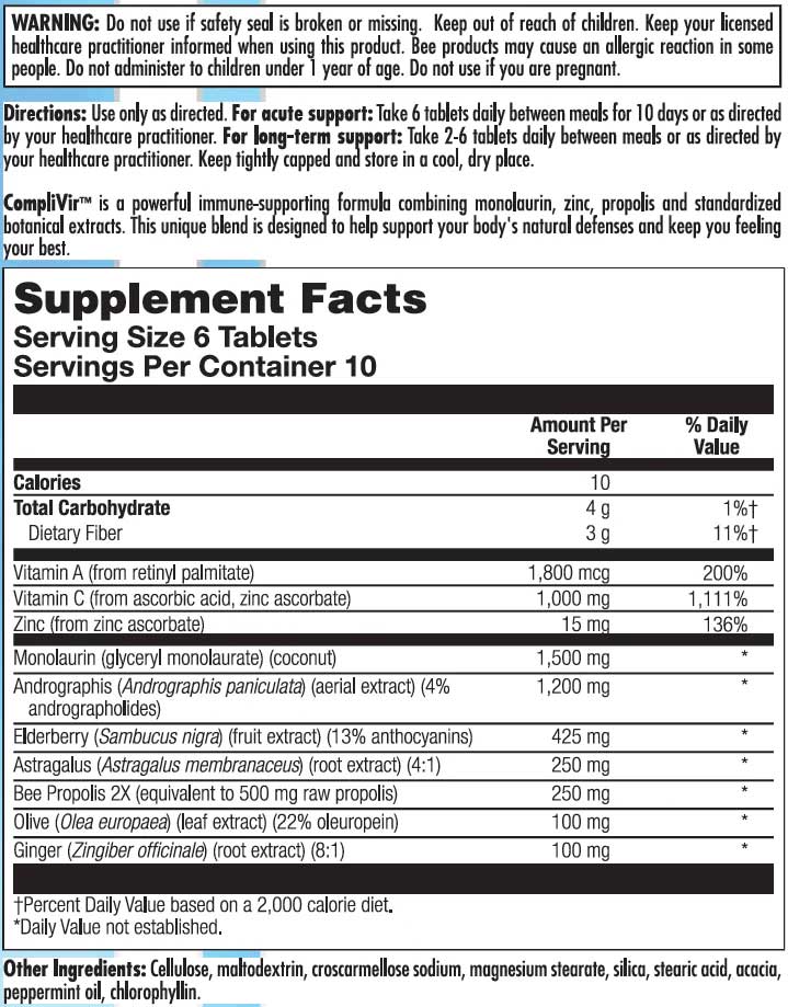 Nutra BioGenesis CompliVir™ Ingredients