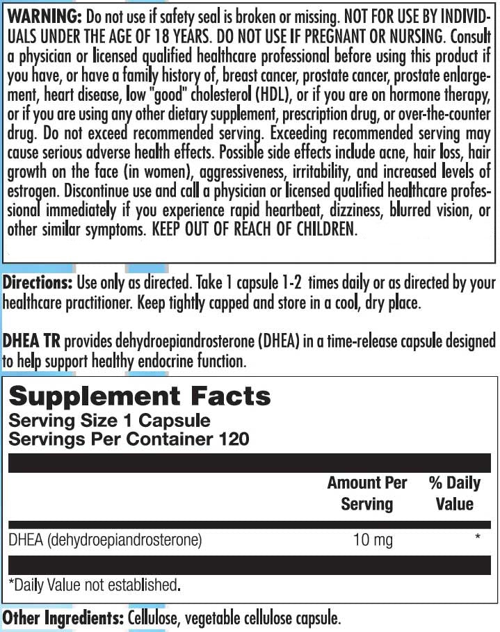 Nutra BioGenesis DHEA TR Ingredients