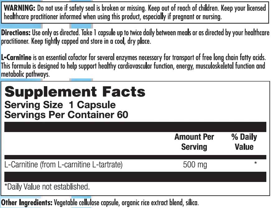 Nutra BioGenesis L-Carnitine Ingredients