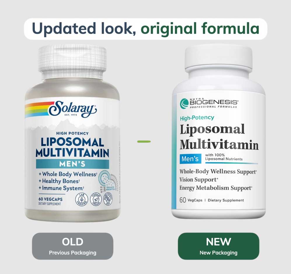 Nutra BioGenesis Liposomal MultiVitamin Men's (Formerly Solaray Liposomal Men's MultiVitamin) New Look