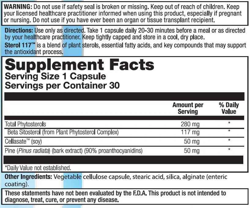 Nutra BioGenesis Sterol 117 Ingredients