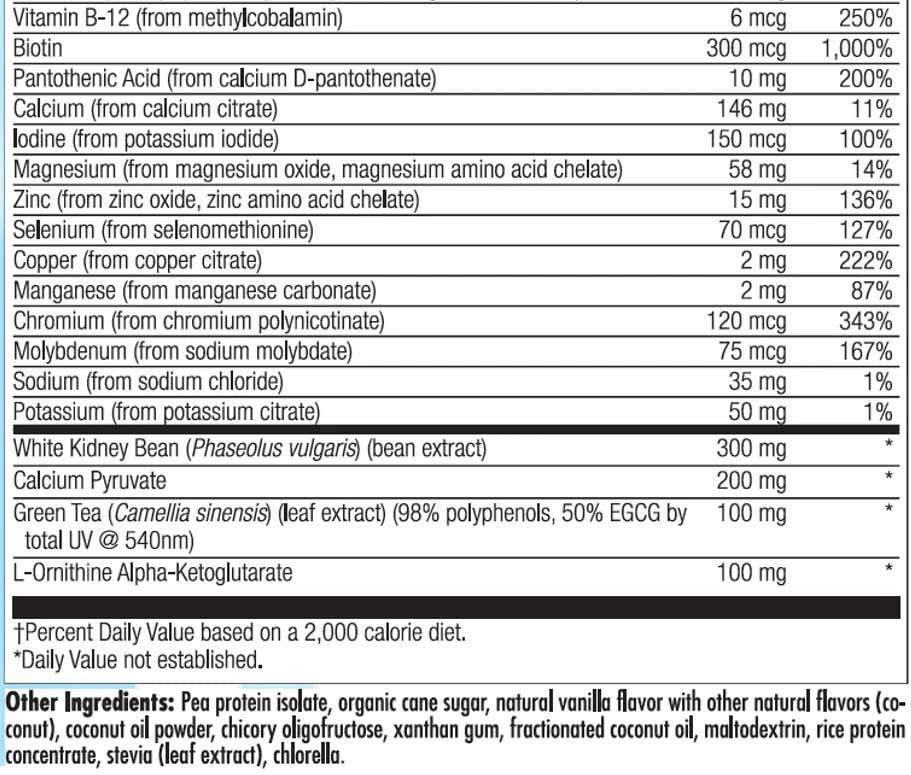 Nutra BioGenesis UltraLean Vegan Ingredients