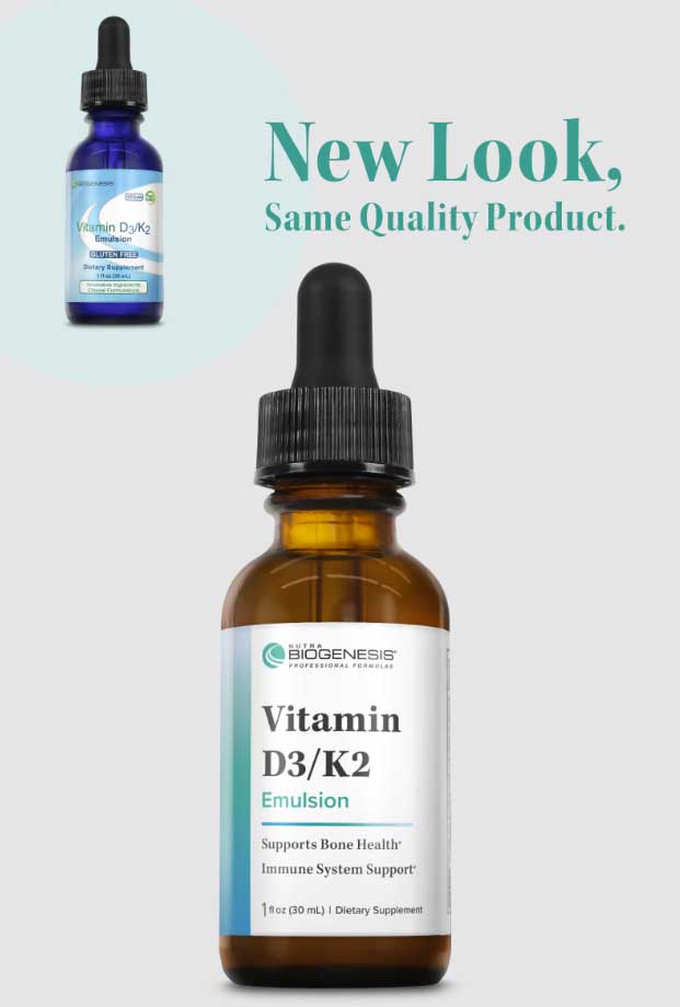 Nutra BioGenesis Vitamin D3/K2 Emulsion New Look
