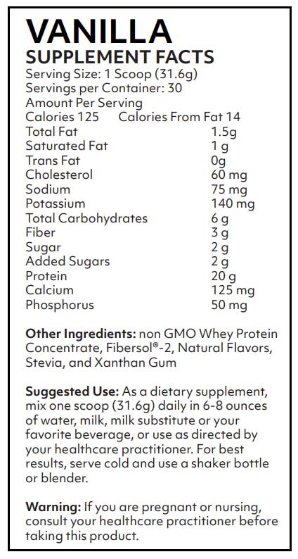 Nutritional Frontiers Best Whey Protein Vanilla Ingredients