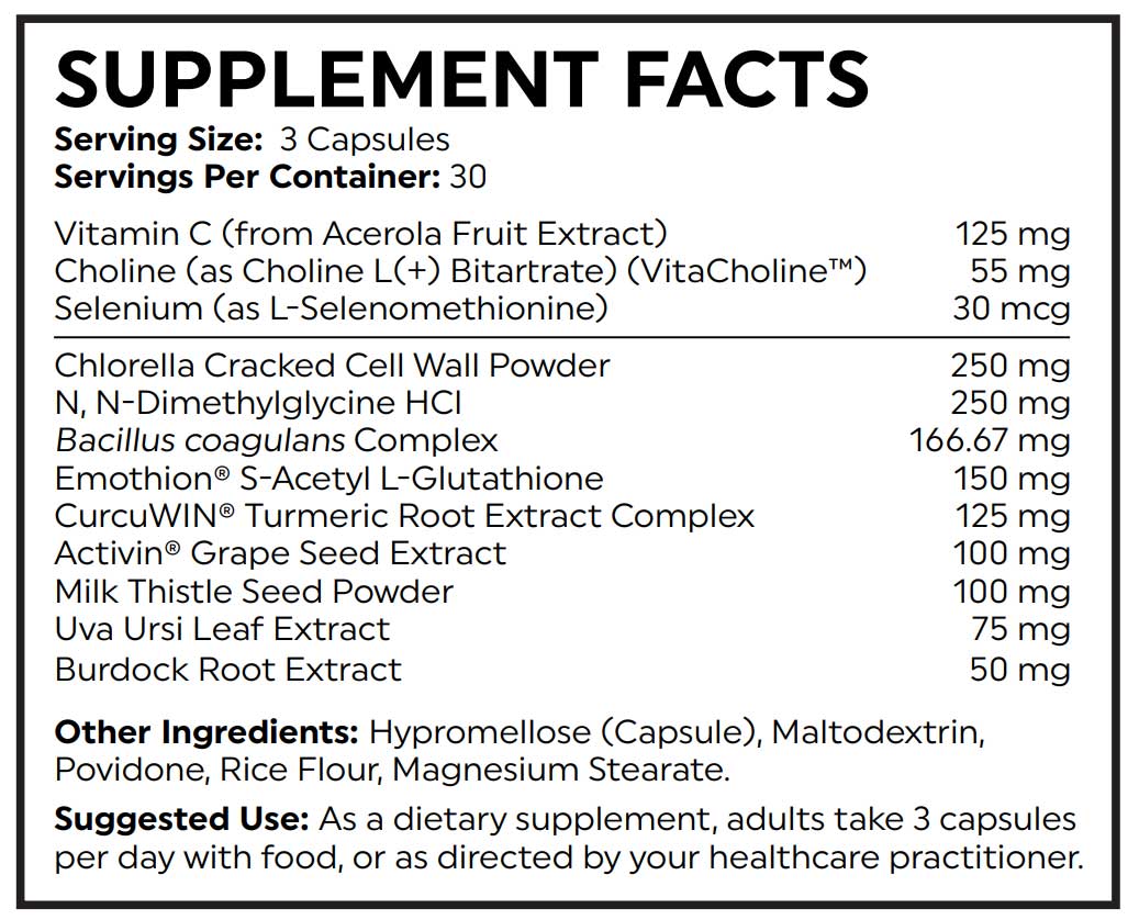 Nutritional Frontiers LivComplete Ingredients