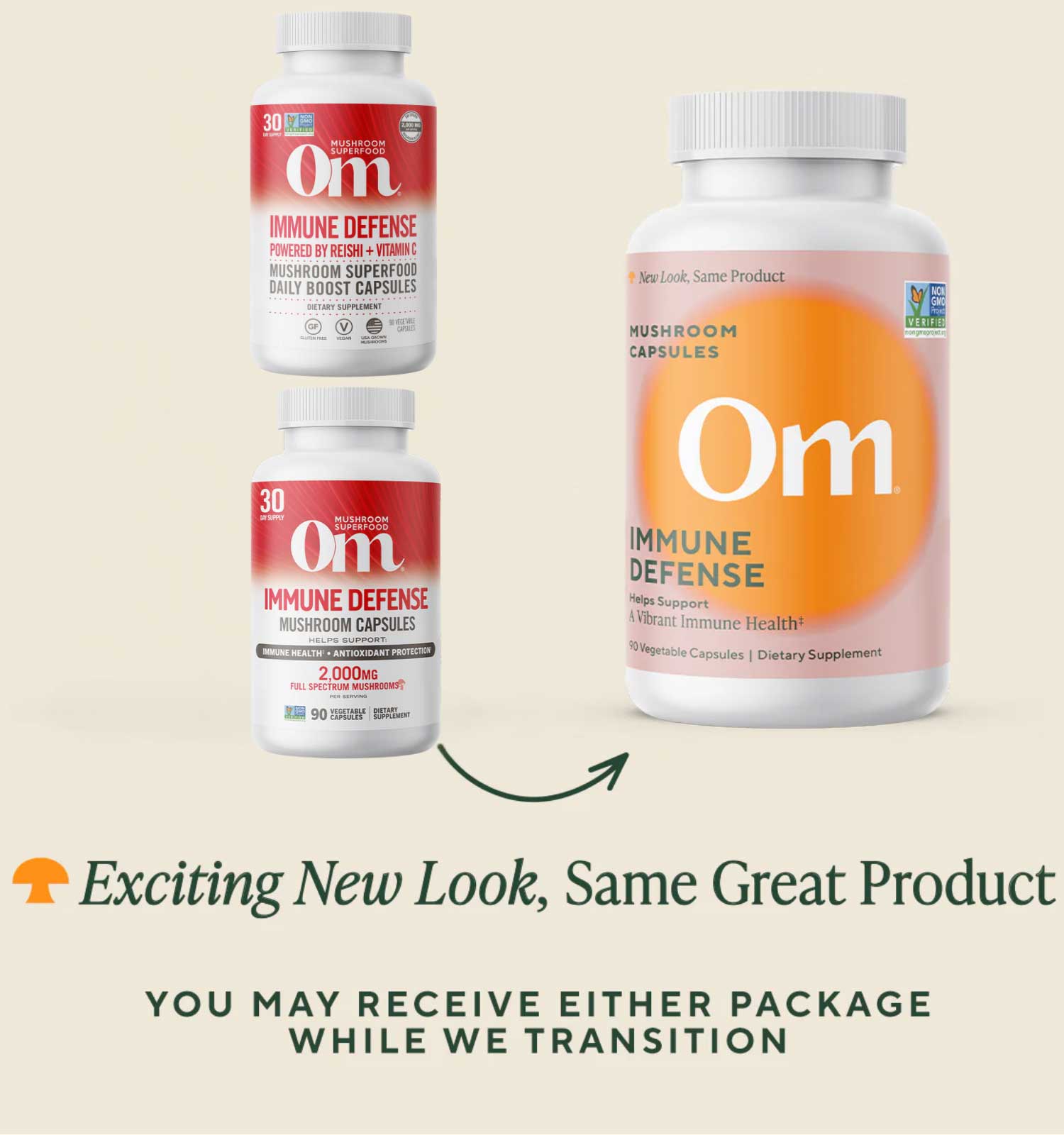 Om Mushroom Superfood Immune Defense New Look