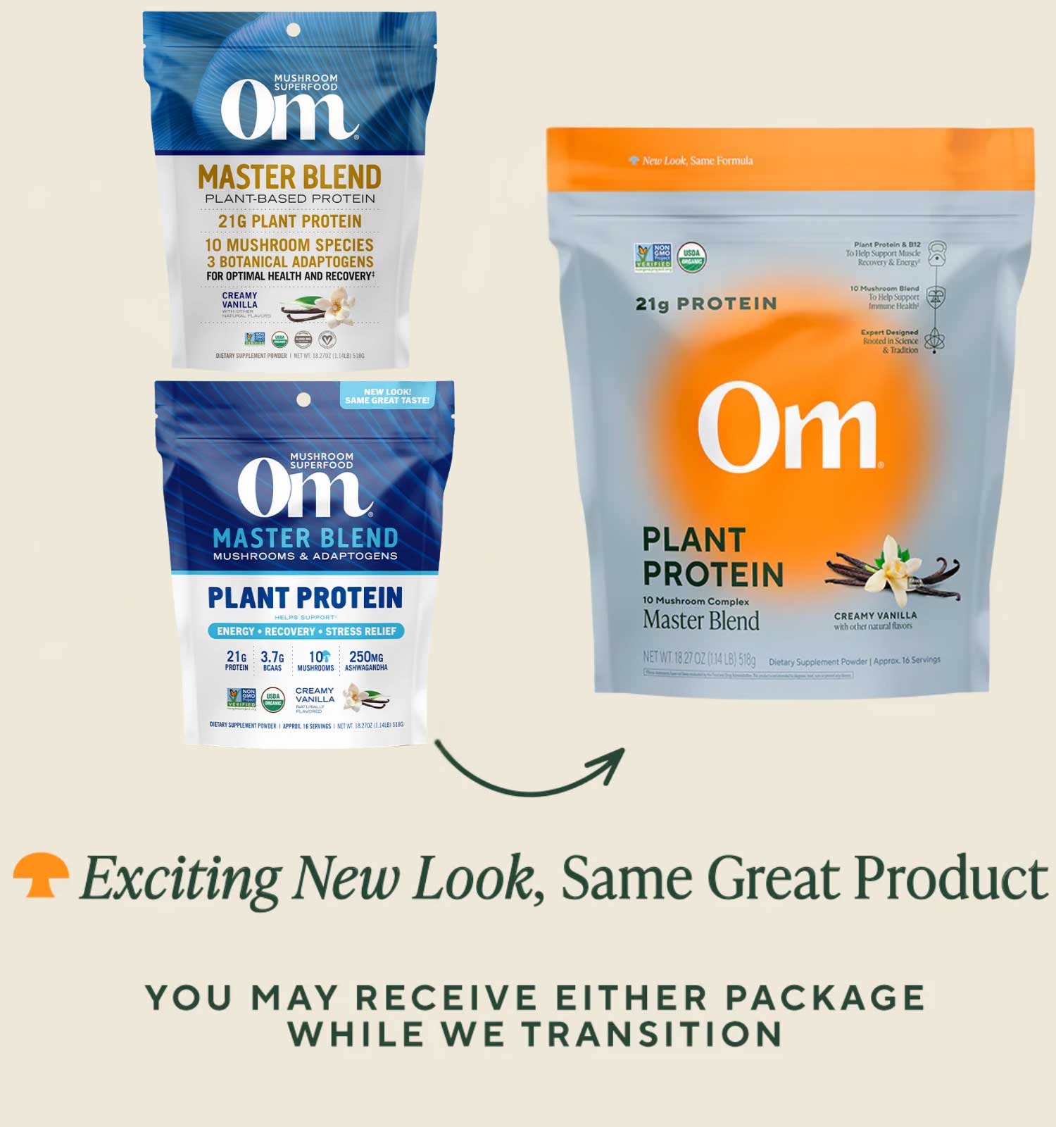Om Mushroom Superfood Master Blend Vanilla Protein New Look