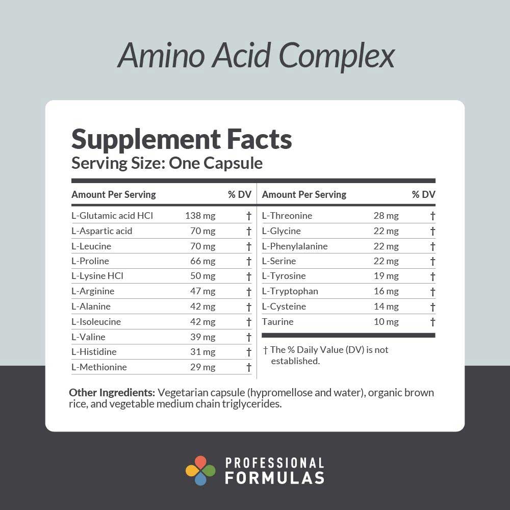 Professional Formulas Amino Acid Complex Ingredients