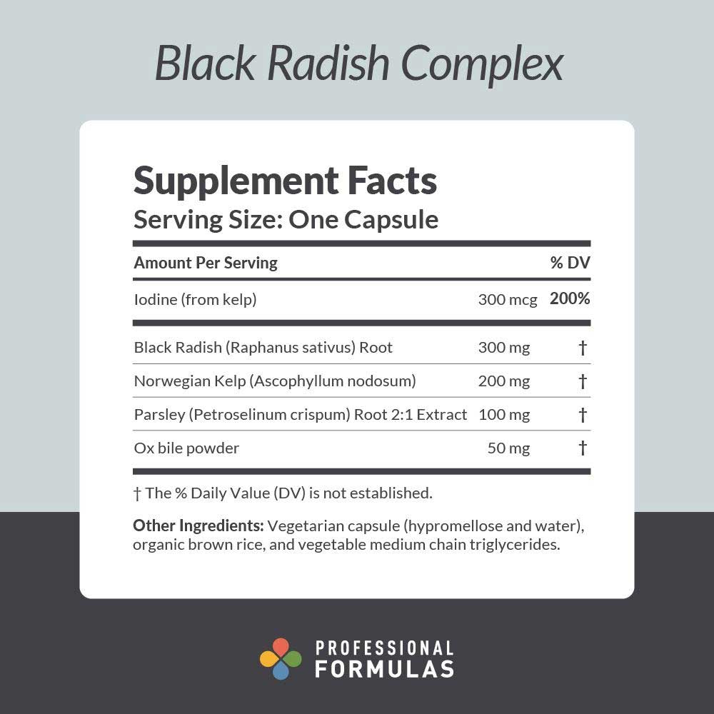 Professional Formulas Black Radish Complex Ingredients