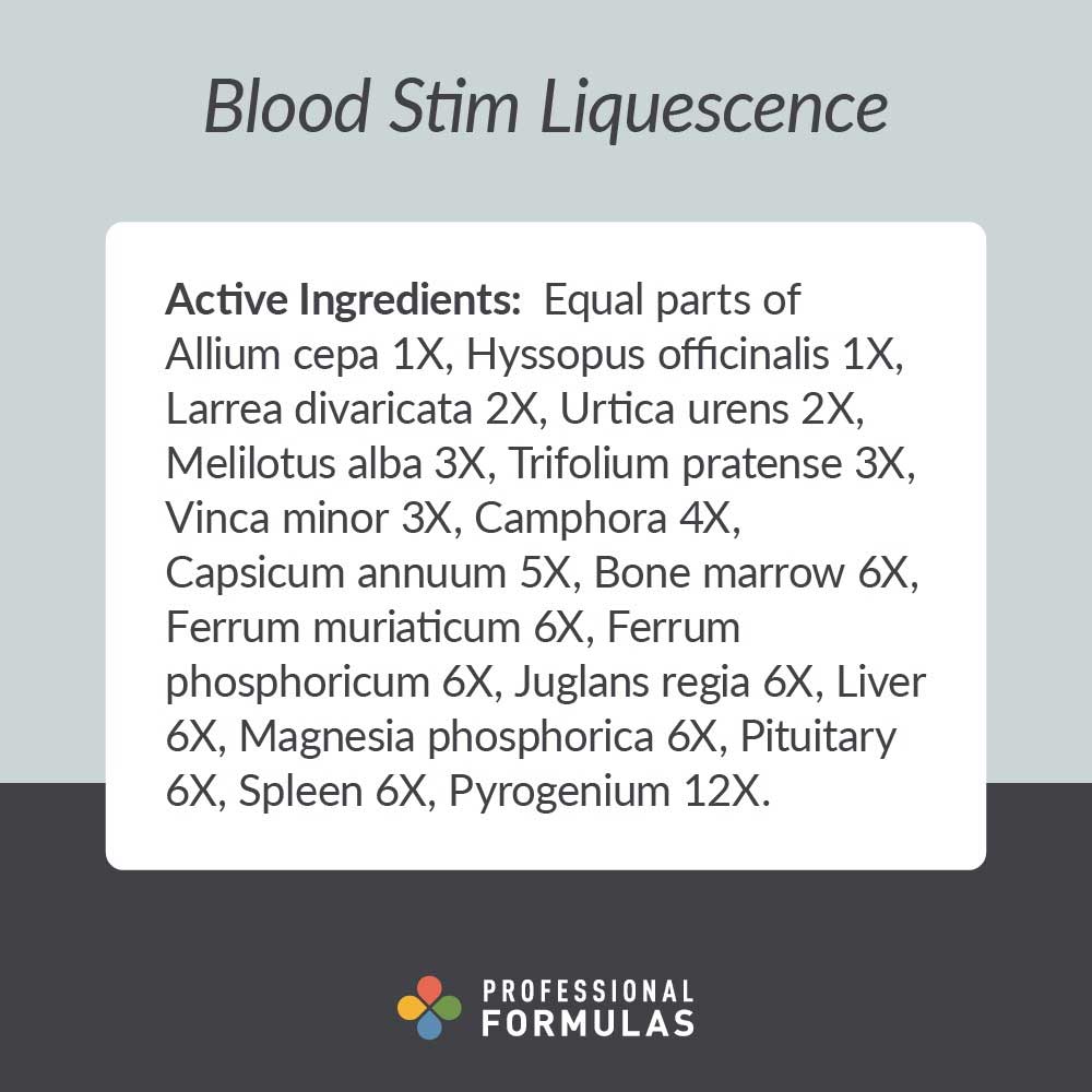 Professional Formulas Blood Stim Liquescence Ingredients
