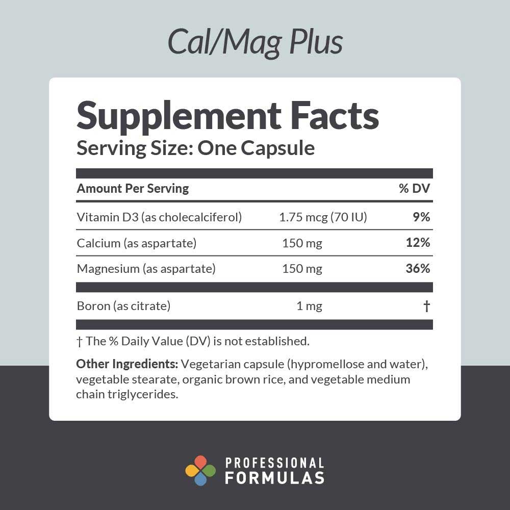 Professional Formulas Cal/Mag Plus Ingredients