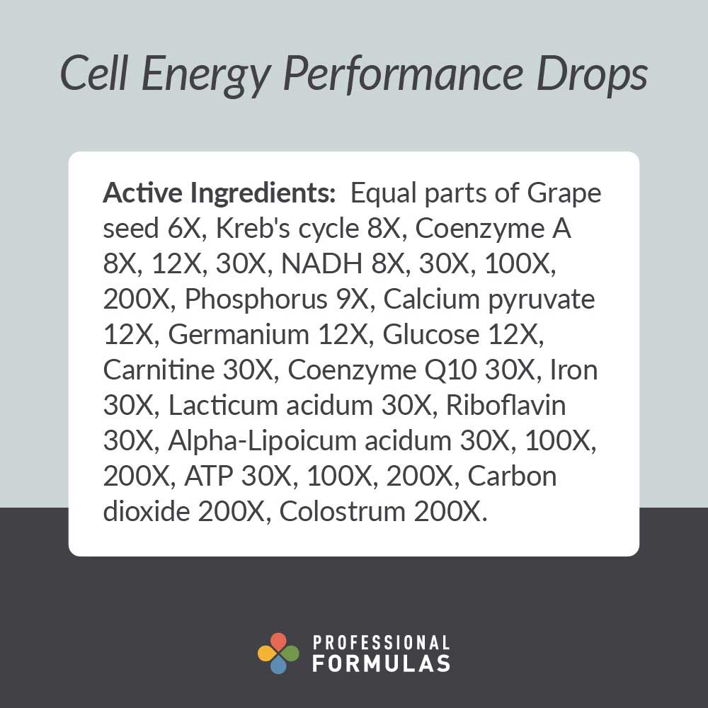 Professional Formulas Cell Energy Performance Drops Ingredients
