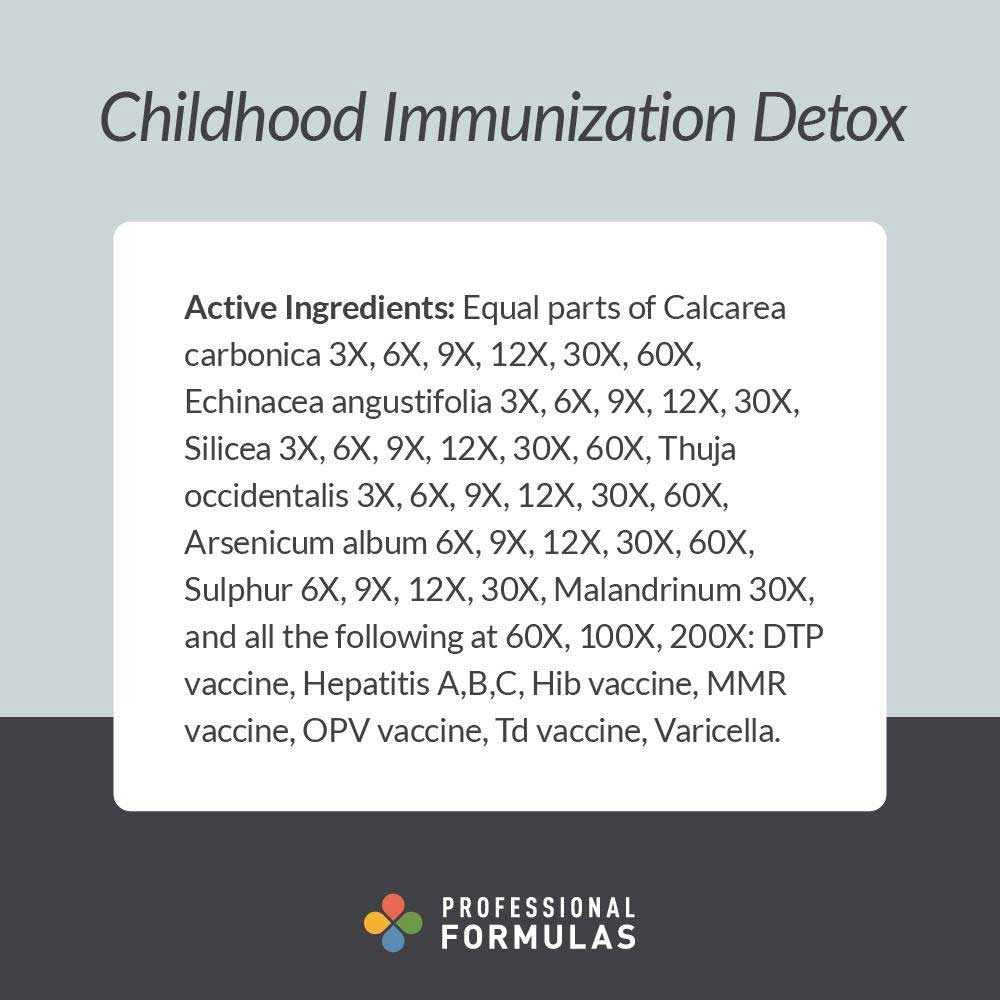 Professional Formulas Childhood Immunization Detox Ingredients