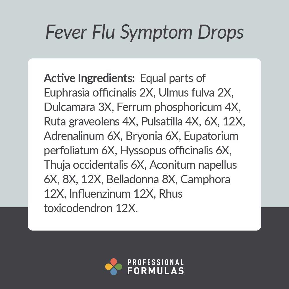 Professional Formulas Fever Flu Symptom Drops Ingredients