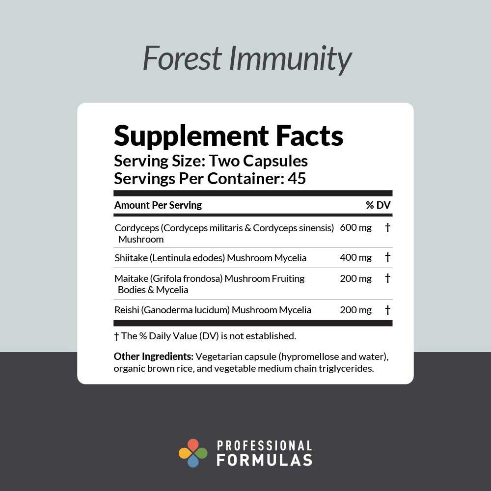 Professional Formulas Forest Immunity Ingredients