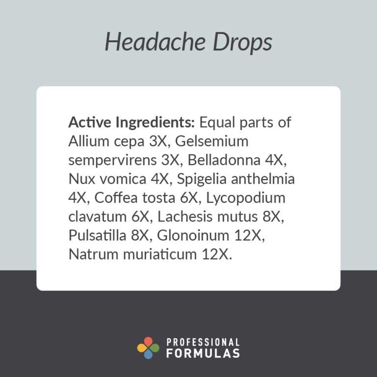 Professional Formulas Headache Drops Ingredients
