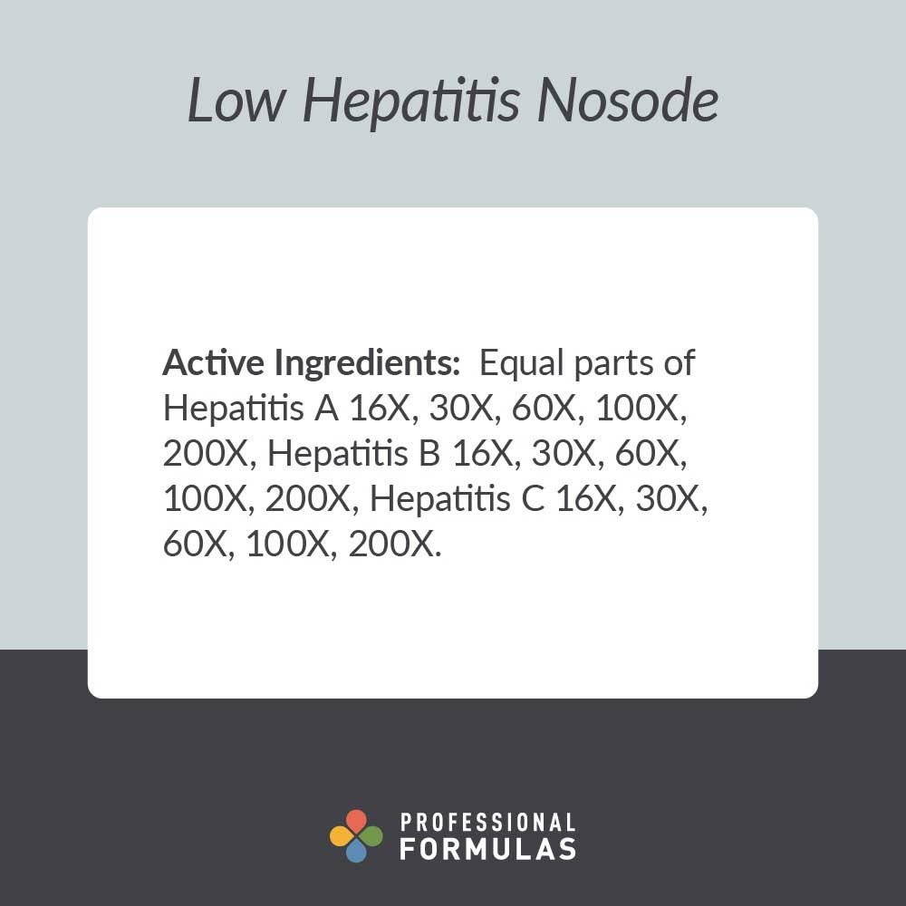 Professional Formulas Low Hepatitis Nosode Ingredients