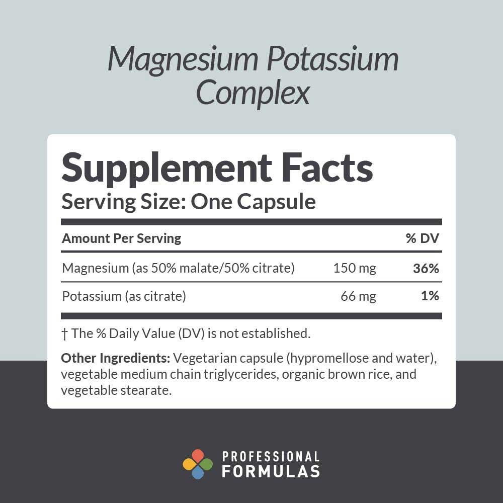 Professional Formulas Magnesium Potassium Complex Ingredients